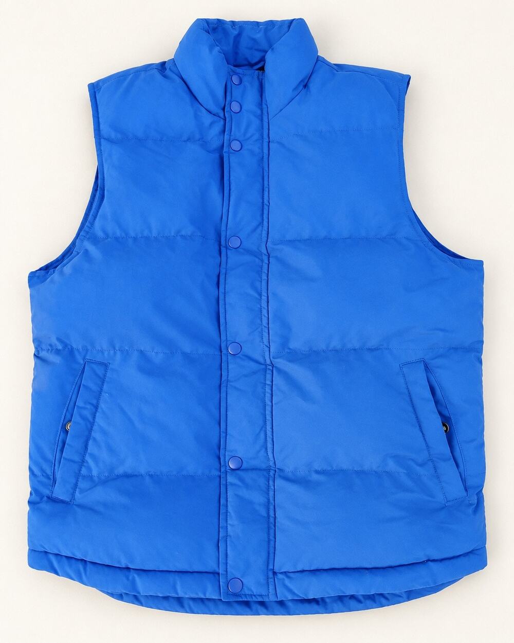 St. John’s Bay Men’s Puffer Vest Small Royal Blue Full Zip Snap Insulated